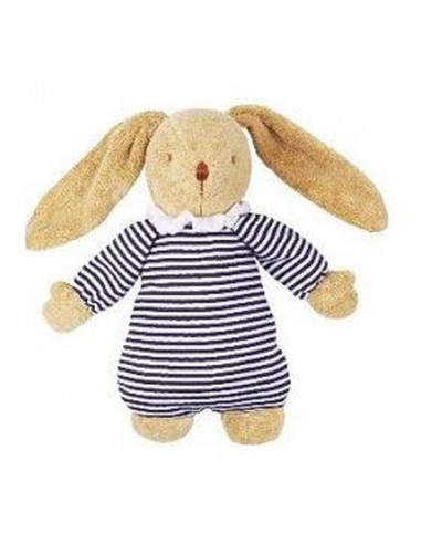 Lapin Nid d'Ange Doudou Musical - Marinière 25Cm