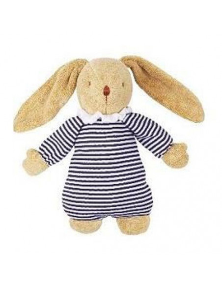 Lapin Nid d'Ange Doudou Musical - Marinière 25Cm