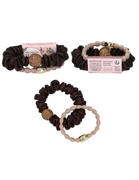 Miss Melody Set d'élastiques à cheveux strass