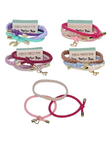 Miss Melody Set d'élastiques à cheveux noeuds et tresses