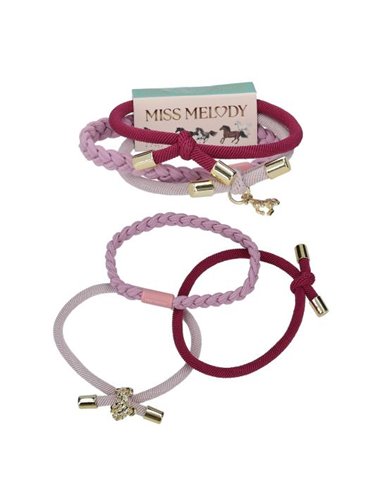 Miss Melody Set d'élastiques à cheveux noeuds et tresses