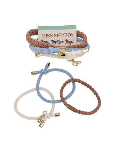 Miss Melody Set d'élastiques à cheveux noeuds et tresses