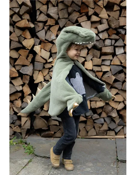 Cape de T-Rex bébé, douce et caline, vert, taille 2 ans - great pretenders