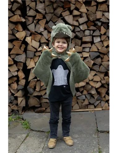 Cape de T-Rex bébé, douce et caline, vert, taille 2 ans - great pretenders