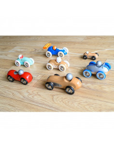 Voiture de course à trainer bleu-orange 2
