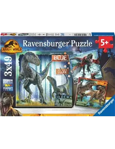 Puzzles Enfants 3x49 pièces - Jurassic Park - T-rex et autres dinosaures - ravensburger
