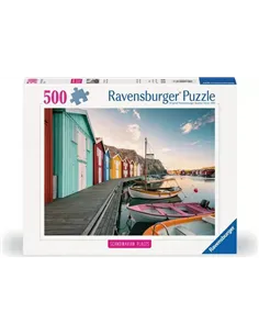 Puzzle Adultes 500 pièces - Maisons flottantes à Smögen, Suède