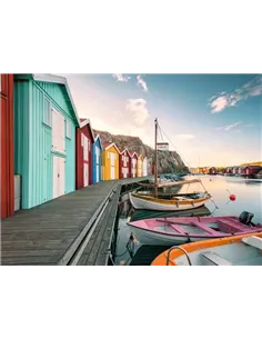 Puzzle Adultes 500 pièces - Maisons flottantes à Smögen, Suède 2