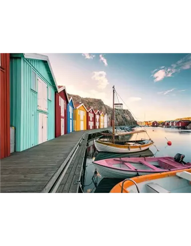 Puzzle Adultes 500 pièces - Maisons flottantes à Smögen, Suède