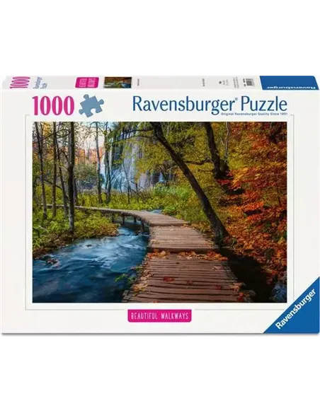 Puzzle Adultes 1000 pièces - Chemin boisé d'automne