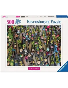 Puzzle Adultes 500 pièces - Marché flottant, Indonésie
