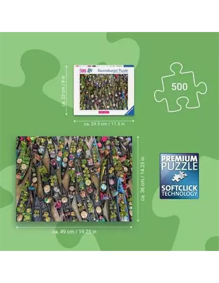 Puzzle Adultes 500 pièces - Marché flottant, Indonésie