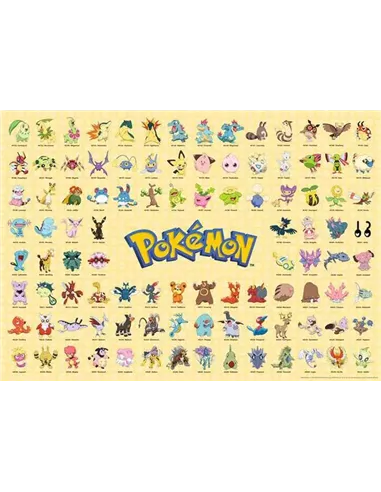 Puzzle Adultes 1000 pièces - Pokémon - Pokédex de la région de Johto