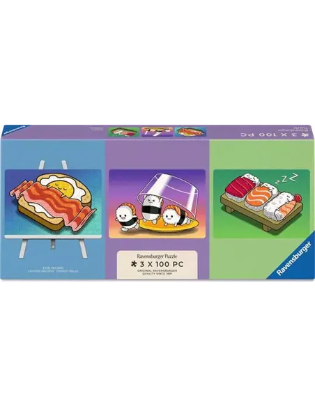 Puzzles Adultes 3x100 pièces - Repas kawaii