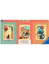 Puzzles Adultes 3x100 pièces - Chat, panda roux et dragon Ukyio-E