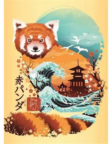 Puzzles Adultes 3x100 pièces - Chat, panda roux et dragon Ukyio-E