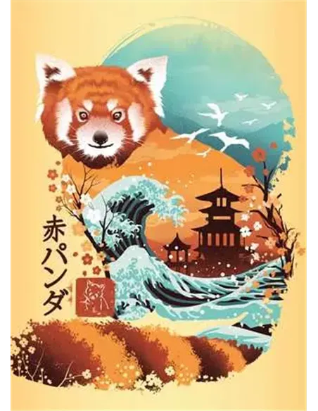 Puzzles Adultes 3x100 pièces - Chat, panda roux et dragon Ukyio-E