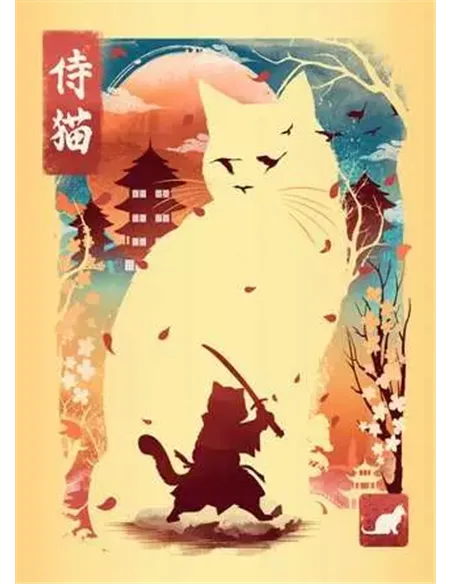 Puzzles Adultes 3x100 pièces - Chat, panda roux et dragon Ukyio-E