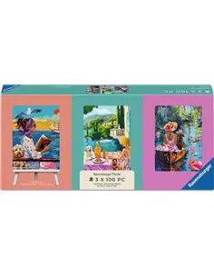 Puzzles Adultes 3x100 pièces - Voyage du chien