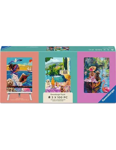 Puzzles Adultes 3x100 pièces - Voyage du chien