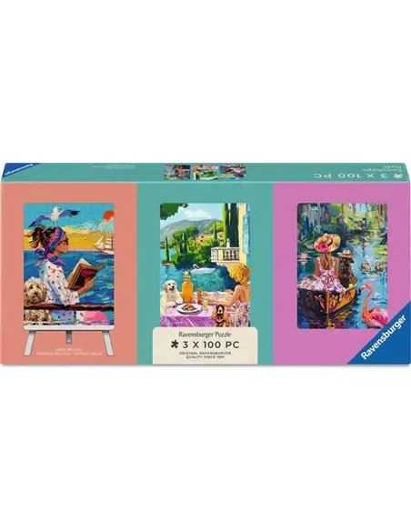 Puzzles Adultes 3x100 pièces - Voyage du chien