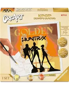 Ravensburger – CreArt 20x20 cm – Peinture par numéros – Golden – Kpop Demon Hunters