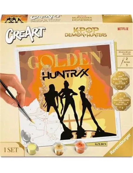 Ravensburger – CreArt 20x20 cm – Peinture par numéros – Golden – Kpop Demon Hunters