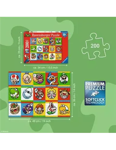 Puzzle Enfants 200 XXL pièces - Nintendo Super Mario - Collection de personnages