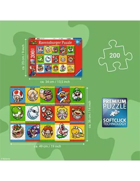 Puzzle Enfants 200 XXL pièces - Nintendo Super Mario - Collection de personnages