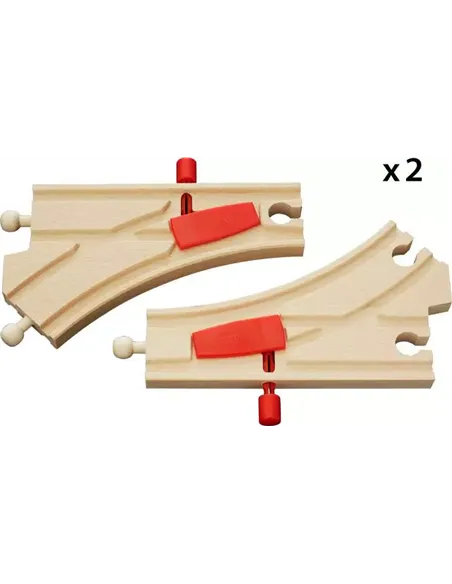 BRIO World - Aiguillages mécaniques - 144 mm