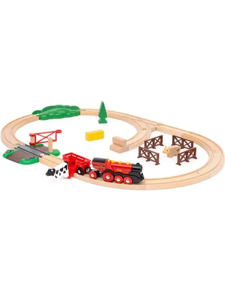 BRIO World - Circuit Campagne Locomotive Puissante à piles