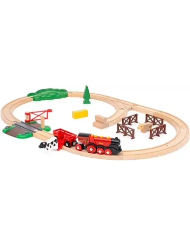 BRIO World - Circuit Campagne Locomotive Puissante à piles
