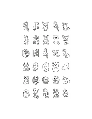 KIDYDRAWMINI Tablette à dessins 30 Animaux de compagnie - Kidywolf