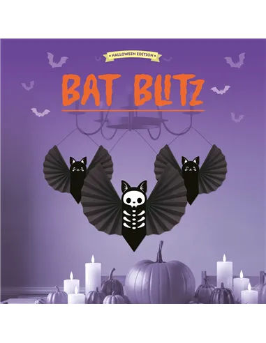 Set de 3 Décorations en Papier à Suspendre - Bat Blitz halloween - Legami