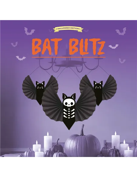 Set de 3 Décorations en Papier à Suspendre - Bat Blitz halloween - Legami