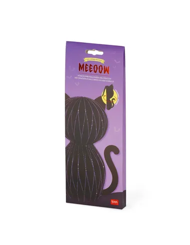 Décoration d'Halloween en Nid d'Abeille - Meeoow chat noir halloween - Legami