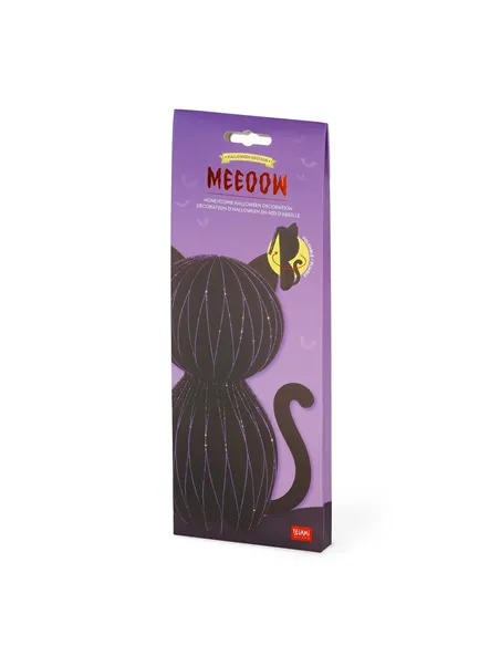 Décoration d'Halloween en Nid d'Abeille - Meeoow chat noir halloween - Legami