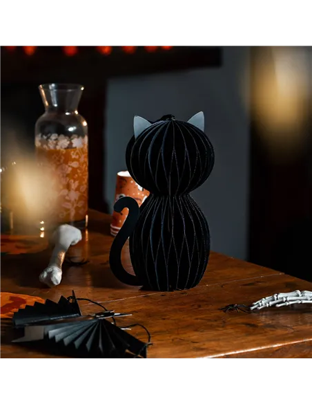 Décoration d'Halloween en Nid d'Abeille - Meeoow chat noir halloween - Legami