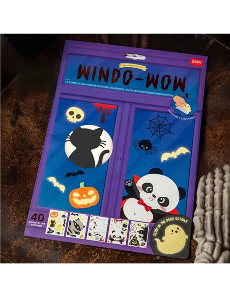Set de 40 Autocollants Électrostatiques pour Fenêtre - Windo-Wow halloween - legami
