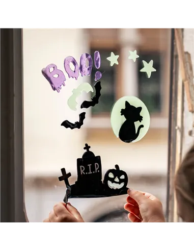 Set d'Autocollants en Gel pour Fenêtre - Windo-Glow halloween - Legami