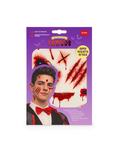 Tatouages Éphémères Visage et Corps halloween - Legami