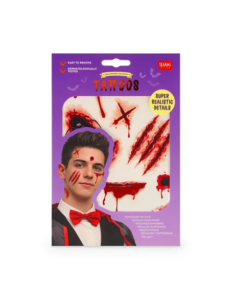 Tatouages Éphémères Visage et Corps halloween - Legami