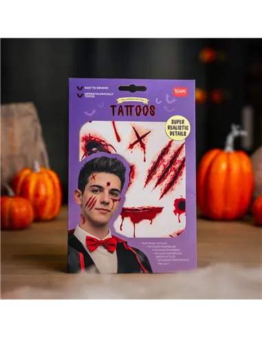 Tatouages Éphémères Visage et Corps halloween - Legami