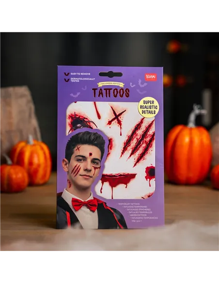 Tatouages Éphémères Visage et Corps halloween - Legami