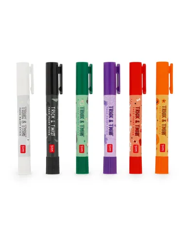 Set de 6 Crayons de Maquillage pour le Visage en Bâtonnets - Trick & Twist halloween - Legami