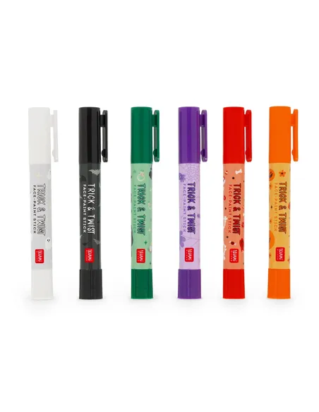 Set de 6 Crayons de Maquillage pour le Visage en Bâtonnets - Trick & Twist halloween - Legami
