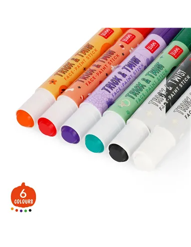 Set de 6 Crayons de Maquillage pour le Visage en Bâtonnets - Trick & Twist halloween - Legami