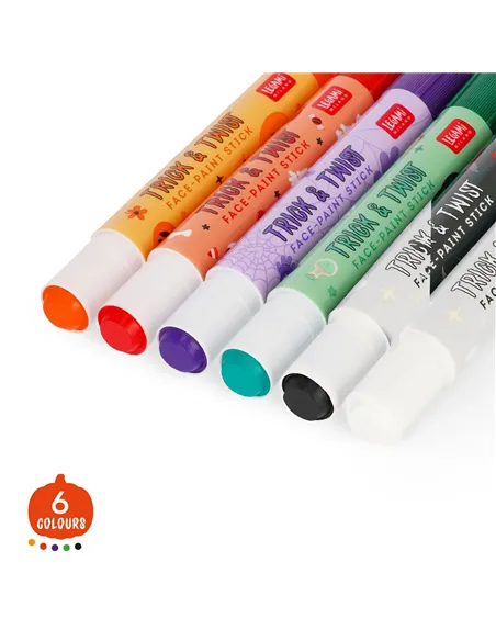 Set de 6 Crayons de Maquillage pour le Visage en Bâtonnets - Trick & Twist halloween - Legami