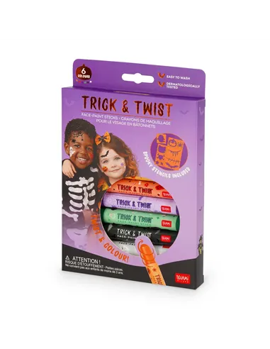 Set de 6 Crayons de Maquillage pour le Visage en Bâtonnets - Trick & Twist halloween - Legami