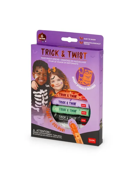 Set de 6 Crayons de Maquillage pour le Visage en Bâtonnets - Trick & Twist halloween - Legami